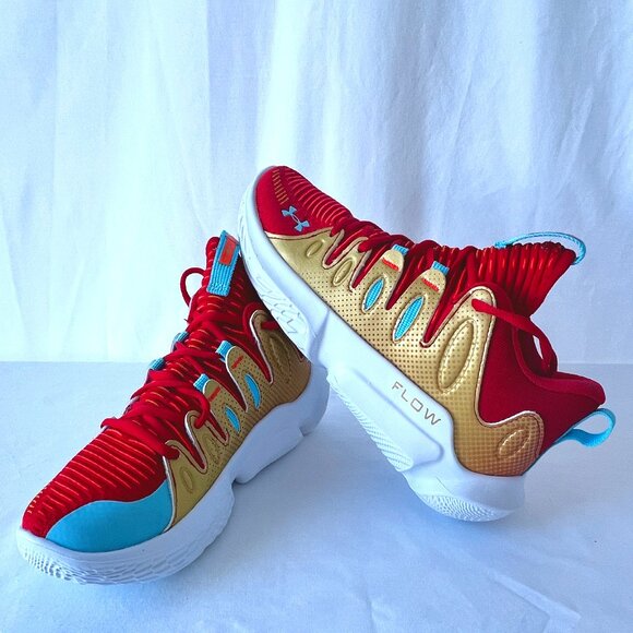 New Under Armour Flow Breakthru 4 ASG Red, Gold & White Sneakers, Size 9! - Picture 13 of 15